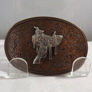 Western Saddle Belt Buckle with a Southwestern Flair
